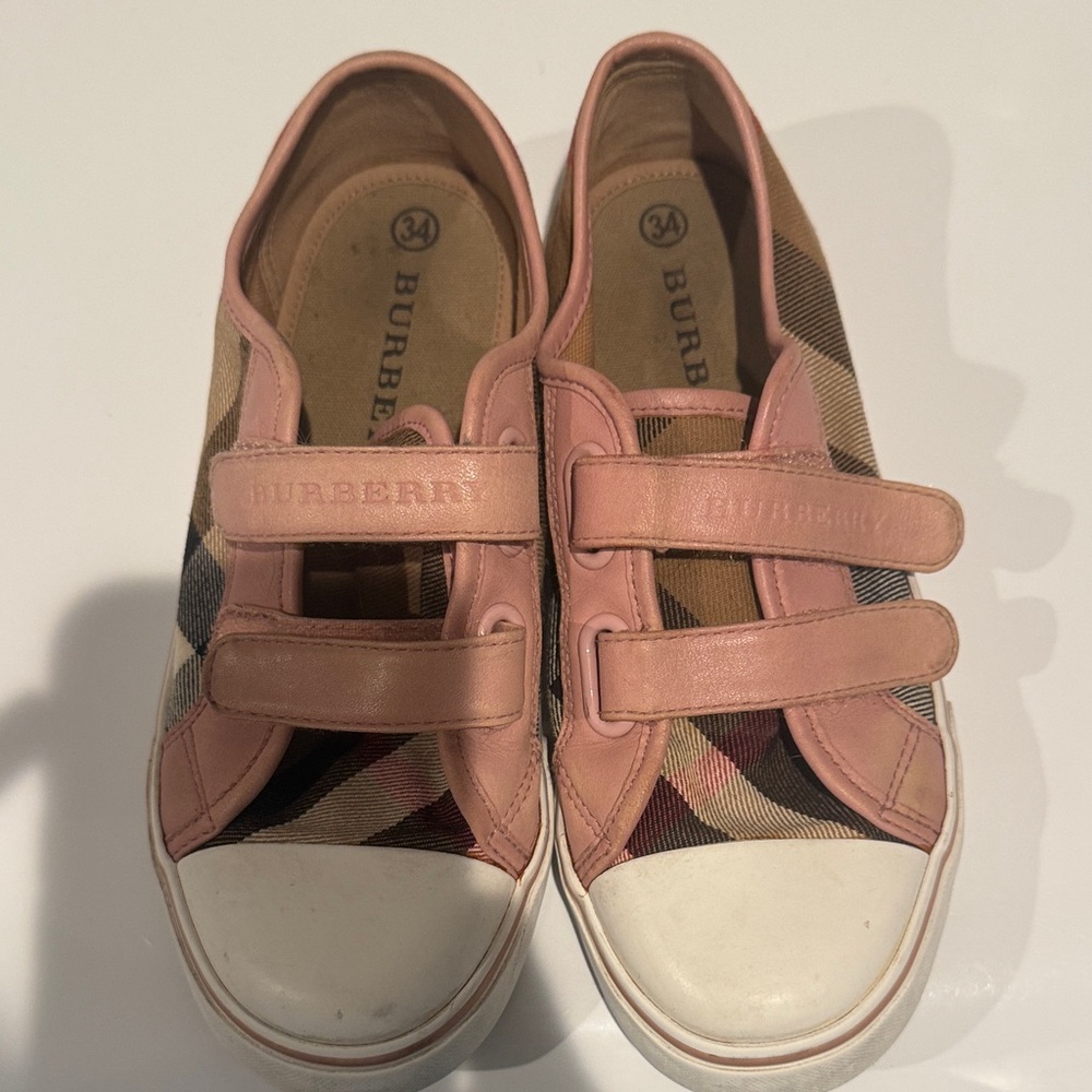 Burberry Kids Pink and Beige Sneakers size 34